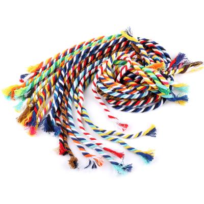 China [8] Sustainable 5mm Cotton Rope Dogs Twist Three-Color 5mm 3 Color Macrame Cotton Rope Triple-Strand Three Strand Twisted Cotton Twine for sale