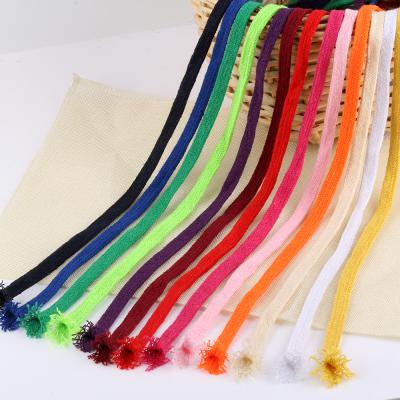 China 1.0cm Flat Hollow Color Viable Macrame Braided Rope 1cm Size [12] Cotton Twine Clothing Hat Braided Rope Braided Macrame Rope for sale