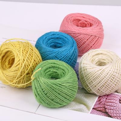 China [2-2] 50M Viable Natural 2mm Burlap Twine Jute Twine Rope Hemp Rope Color Gift Wrapping Twines Christmas Party Supplies Decor for sale