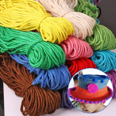 China DIY Decor 5mm 100 Meters Color Braided Rope Creative Handmade Craft Jute Hemp Macrame Rope Decoration Twine Textile Diy Vase for sale