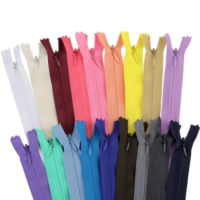 China Wholesale 3# 20cm Clothing Accessories Wholesale 3# 20cm Colorful Nylon Spool Invisible Rainbow Zipper DIY Sewing Zippers Multicolor for sale