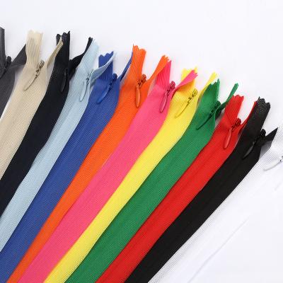 China Sewing zipper 3# rainbow zipper puller 60cm long clothing zipper invisible colorful nylon coil wholesale viable DIY accessories for sale