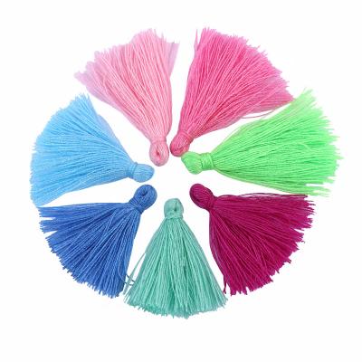 China Decor DIY 3cm Color Mini Tassel Fringe Pendant DIY Party Material Cotton Lace Trims Tassel Trim Clothing Curtains Jewelry Decor Tassels Lace for sale