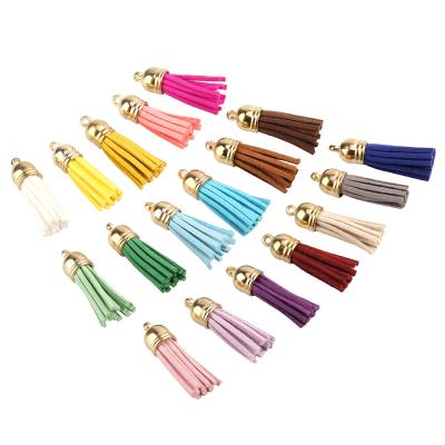 China 3cm Long (100 Pieces/Pack) Raw Leather Cell Phone Tassel Fringe For Mesh Macrame DIY Jewelry Key Chain Mobile Phone Ties Pendant for sale