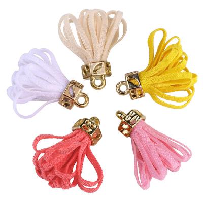 China Decor DIY 3.5cm Gold Butterfly Flower Tassel Charms Earring Pendant For DIY Key Chain Strap Jewelry Making Materials 100pcs/bag for sale