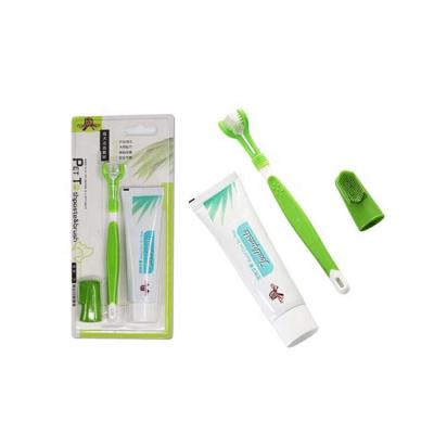 China Sohpety Custom Sustainable 2in1 Cleaning Tooth And Toothpaste Pet Grooming Kit For Dogs And Cats for sale