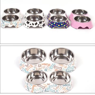 China Sohpety Sustainable Weighing High Quality Double Pet Bowls With Stand Food Water Dispenser Stainless Pet Bowl for sale