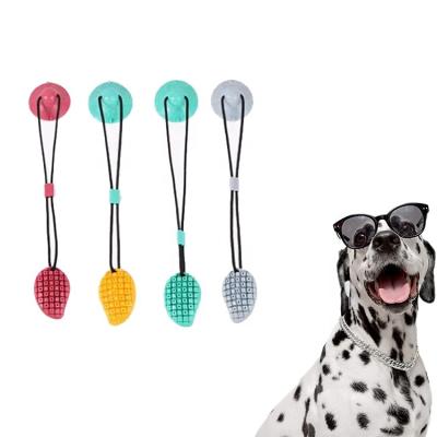 China Sohpety New Design Sustainable Rope Mango Train Pull With Suction Cup Pet Toothbrush Dogs Toys New Dog Toys for sale