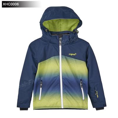 China Copy of woven textiles windbreaker for boy's ski suit boy's hooded coat warm windproof ski suit for sale