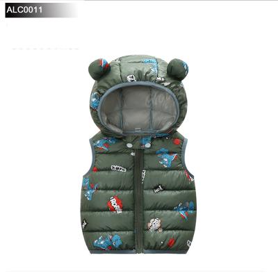 China Baby Waterproof Vest Down Jacket Printed Letters Down Cotton Gold Collar Baby's Vests for sale