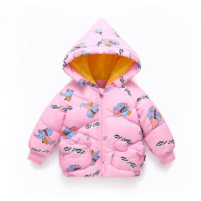 China Cartoon print designer child clothing waterproof winter smocked long sleeve kids clothing wholesale jacket for sale