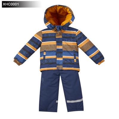 China Winter and Autumn Casual Cotton Jacket PVC Coated Stripe Print Suit Thermal Children's Suits for sale