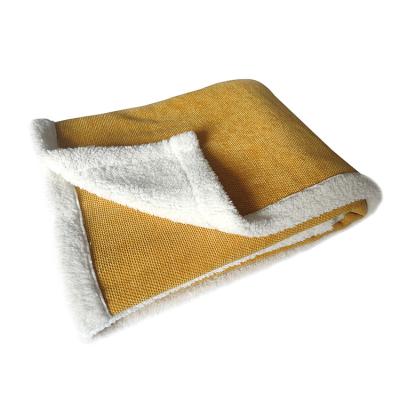 China Anti-Static Chenille Fabric Two Layer Particle Shear Sherpa Throw Blanket New Product 2020 Sales Promotion for sale