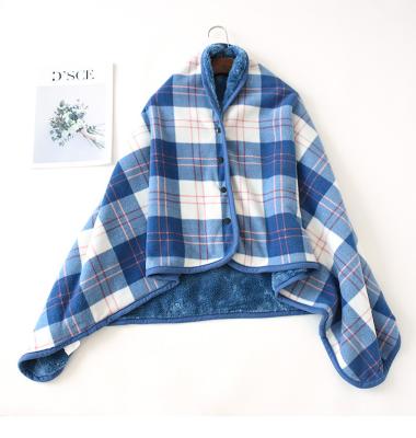 China Japanese anti-pull and Korean moisture wicking multi-functional winter button shawl printed warm blanket for sale