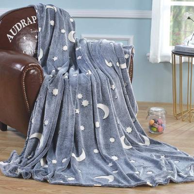 China Anti Dust Mite Flannel Bright Glow In Dark Blanket for sale