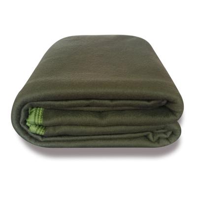 China Olive Green Good Quality Army Anti-pilling Military Fleece Blanket for sale