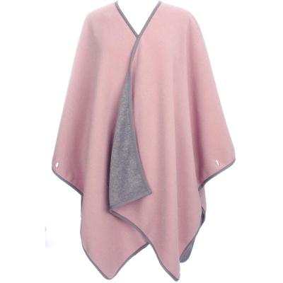 China Stylish Oversized Soft Fleece Anti-Pull Solid Color Women Winter Poncho Blanket for sale