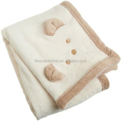 China Anti-pilling Cute Animal Embroidery Baby Blanket , Flannel Baby Blanket for sale