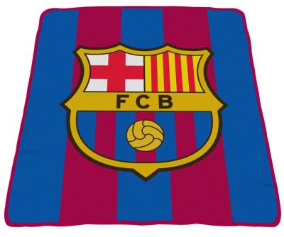 China PORTABLE Comfortable Football Club Logo Microfiber Fleece Blanket Custom Design Fleece Blanket for sale