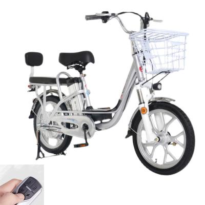 China New Popular Hot Sale 18 Inch 48v 350w Steel Tire Moped Motor Electric Bike Battery Life Long City E Bicycle for sale