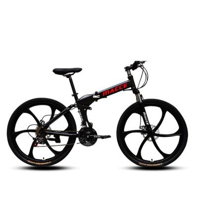 China OEM 27speed Chinese factory price fashion mountain bike mtb steel foldable bicycle 26 inch for men with six knife wheels for sale