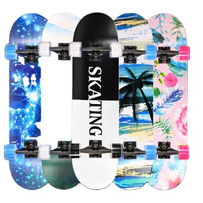 China Hot Selling Custom mute Bearing 31*8inch 7 Layers Maple Wooden Deck Skateboard Double-warped Cool Fashion Skateboards For Teens Adults for sale