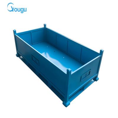 China Save Space Heavy Duty Logistic Foldable Galvanized Steel Wire Metal Warehouse Pallet Rack Crate for sale