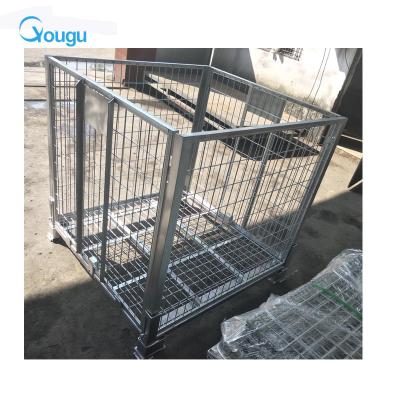 China Save Space Heavy Duty Powder Plated Custom Portable Storage Case Foldable Metal Parts Storage Rack For Warehouse System for sale