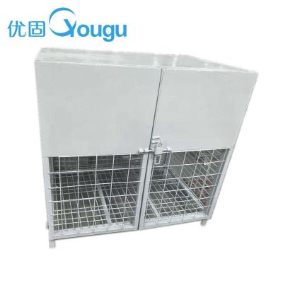 China Save Space Custom Powder Plated Heavy Duty Metal Storage Boxes Rigid Warehouse Container for sale