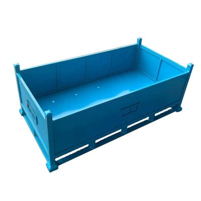 China Durable Heavy Duty Industrial Collapsible Metal Powder Coating Steel Pallet Box for sale