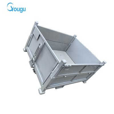 China Space Saving Customized Factory Zinc Metal Roll Container Trolley Cart 500Kg for sale