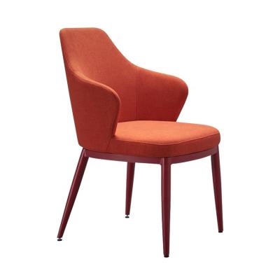 China Modern EUROPEAN Restaurant Fabric Dining Chairs With Metal Legs for sale