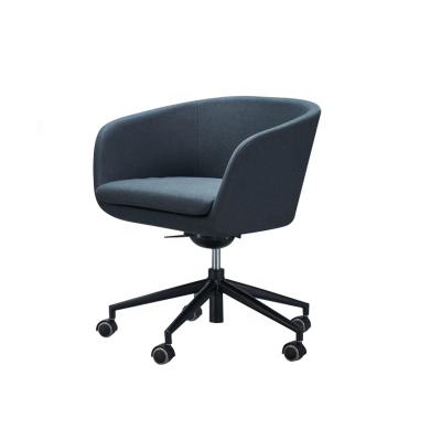 China Home Office Reception Meeting Chair Fabric Lounge Chair Comfortable Rotating Chair With Wheels for sale