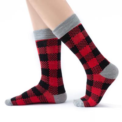 China New Fashion Autumn/Winter Socks Adult Factory Plaid Christmas Santa Family Women Fathers Women Kids Casual Tube Socks QUICK DRY for sale