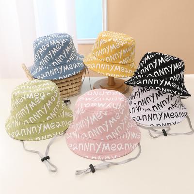 China Fashionable Casual Kids And Letter Printing Summer Sunshade Floppy Bucket Hat for sale