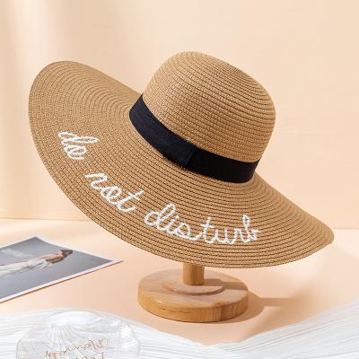 China Ladies Summer Striped Hats With Brim New Straw Hats For Women Beach Sun Hats Floppy Sun Hat for sale