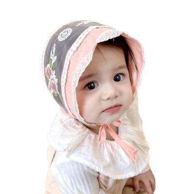 China Wholesale Manufacturer New Born Cute Casual Baby Kids Turban Lace Flower Hats for sale