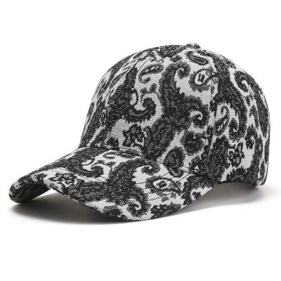 China breathable & 2022 Waterproof Newest Cotton Dad Hat Paisley Printing Luxury Mens Baseball Summer Sun Hats For Men Hat Caps for sale