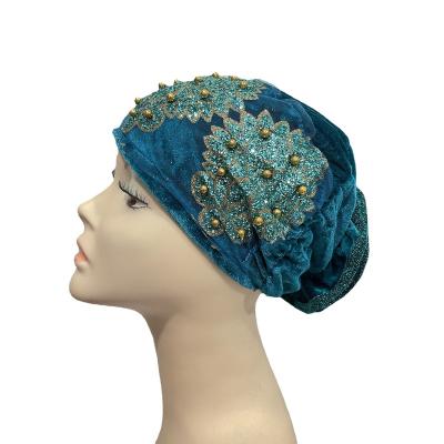 China Other Fashion Diamond Flower Women Hijab Headwraps Muslim Headwraps Muslim Scarf Turban Hat Headscarf Headscarf For Ladies for sale