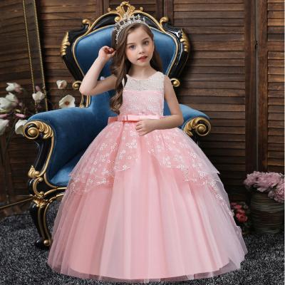 China Breathable Korean Style Printed Princess Belle Children's Red Sleeveless Birthday Party Dress Cake Dress For Girl Night Dress for sale