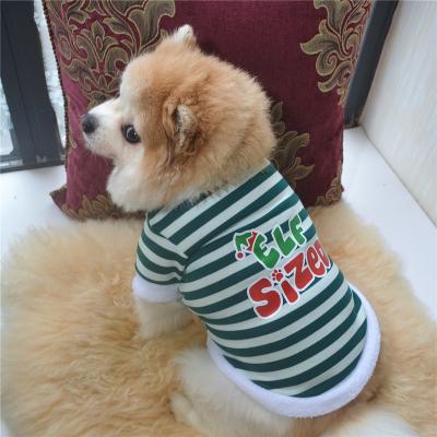 China Fashion Winter Nylon Pet Clothes Durable Warm Clothes Dog Clothes Puppy Vest T-shirt Cotton Winter Christmas Striped Soft Warm Fabric for sale