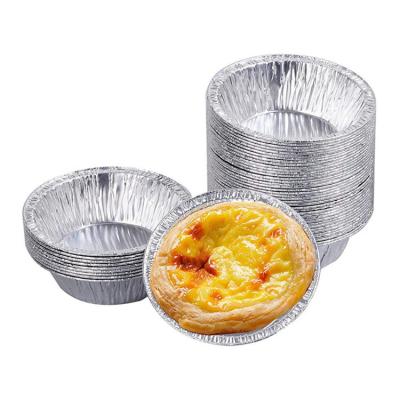 China Food Grade Disposable Tin Foil Cupcake 50ml Circular Foil Tart Egg Mold Cups for sale