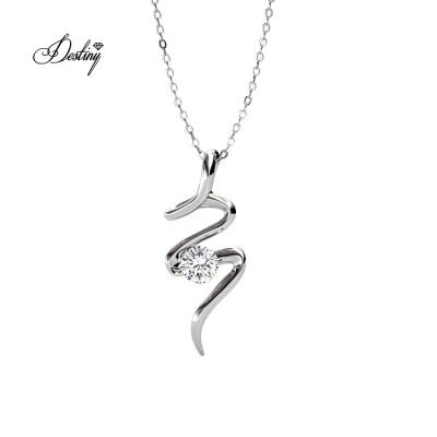 China Casual/Classic/925 Sterling Silver Premium Austrian Crystal Women's Fashion Hot Selling Destiny Jewelery Fashion Spiral Pendant Necklace for sale