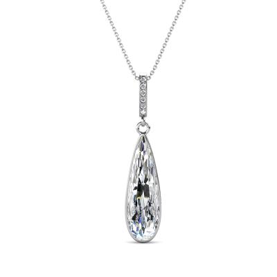 China New Austria Handmade Rhinestone Crystal Fashion Trendy Pendant Necklace 2021 Female Teardrop Long Necklace Nickel And Lead Free Environmentally Friendly For Women Destiny Jewelery for sale