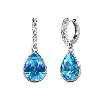 China High Quality Lux Austrian Crystal Jewelry Hypoallergenic Lead Free & Nickel Free Earrings Best Selling Queen Hypoallergenic Dangling Huggies Earrings For Women Destiny Jewelery for sale