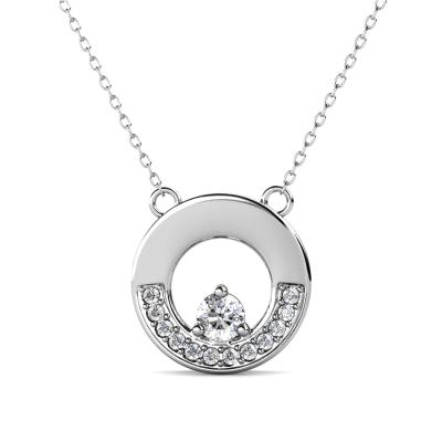 China Sterling Silver Statement Round Diamond 925 Endless Brilliant Necklace High Quality GRA Moissanite Nickel Free Lead Free Necklace For Women Destiny Jewelery for sale