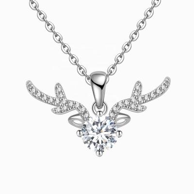 China Classic//Elegant Diamond Jewelry Sterling Silver Women Jewelry Accessories Luxury Lab Developed 2022 Angel Wing Moissanite Pendant Necklace Destiny for sale