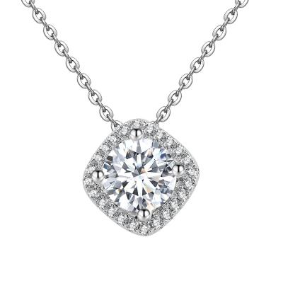 China Amazon Destiny Jewelery Classic/Best Selling Luxury 2022/Elegant Classic Jewelry GRA Moissanite Diamond Silver 925 Halo Pendant Necklace Women Wedding for sale