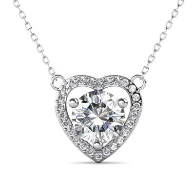 China Affordable High Quality Lead Free Nickel Free Necklace Priced 1 Carat GRA Moissanite Diamond 925 Carat GRA Moissanite Sterling Silver Heart Women Pendant Necklace Destiny Jewelery for sale