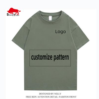 China High Quality Anti-Wrinkle T Shirts Custom Printing Oversized Men T Shirts Refine Blank T-shirt Printed Logo T-shirt for sale